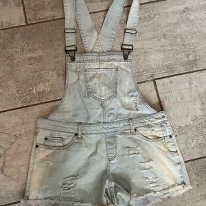 Kittenish Distressed Shortalls - Size Medium